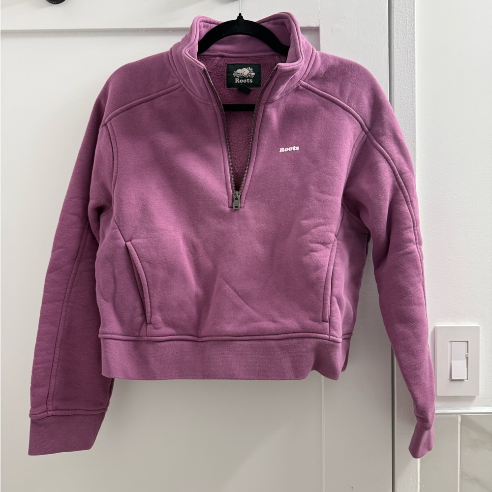 Roots Women's Lavender Half-Zip Sweatshirt